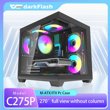 Darkflash C275P PC Case Sea View Room Gaming Computer Desktop M-ATX Motherboard  Double-Sided Tempered Glass PC Gamer Cabinet