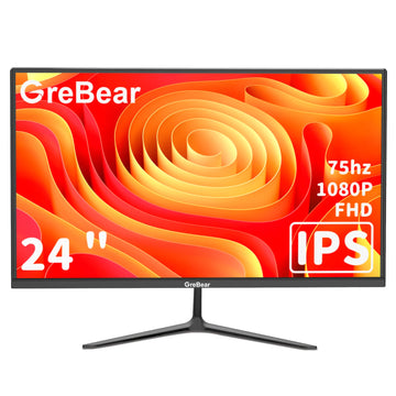 GreBear IPS Computer Monitor 24 Inch, FHD 1080p PC Monitor ,5ms(GTG) 99% sRGB,Ultra Slim, LED Low Blue Light An