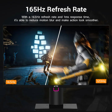 KTC H27T22 27-inch Gaming Monitor 2560x1440 QHD 16:9 ELED 165Hz Fast IPS Panel Screen 1ms GTG Response Time 99% sRGB HDR10