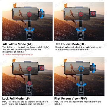 F10 3-Axis Handheld Gimbal Smartphone Stabilizer Cellphone Selfie Stick for Android iPhone Phone Vlog Anti Shake Video Recording