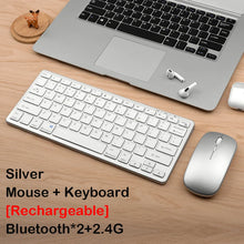 Bluetooth 5.0 & 2.4G Wireless Keyboard and Mouse Combo Mini Multimedia Keyboard Mouse Set For Laptop PC TV iPad Macbook Android