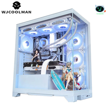 WJCOOLMAN Prism PRO ATX Computer Case Seaview Room PC Case Desktop Glass Transparent Type-C Support 240/280/360 Water Cool 케이스