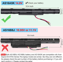 AS16A5K AS16A8K 4ICR19/66 Battery for Acer Aspire E15 E5-575 N16Q2 E5-576G E5-575G E5-475 F5-573 E5-575-52JF E5-575-33BM