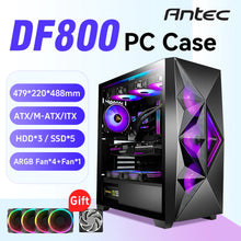 Antec DF800 FLUX PC Case Glass Side Case ATX Mid Tower Support 360 Water Cooled Side Computer Case With 5 Pcs Fans 컴퓨터 케이스 PCケース