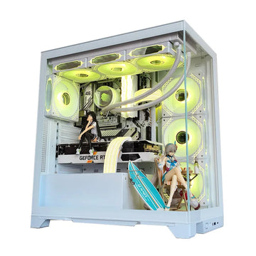 WJCOOLMAN Prism PRO ATX Computer Case Seaview Room PC Case Desktop Glass Transparent Type-C Support 240/280/360 Water Cool 케이스