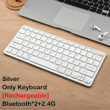 Bluetooth 5.0 & 2.4G Wireless Keyboard and Mouse Combo Mini Multimedia Keyboard Mouse Set For Laptop PC TV iPad Macbook Android