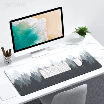 Grey Forest Trees Mouse Pad Gaming XL Computer New Large Mousepad XXL keyboard pad Natural Rubber Anti Slip Soft Mouse Mat