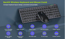 Wireless Ultra Slim Full Size Keyboard and Mouse Combo Rechargeable 2.4G USB Cordless Illuminated Keyboard & Mouse Set