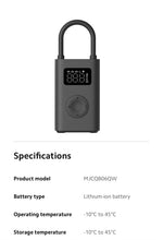 Xiaomi Mijia Air Pump 2 pour vélos et balles, préinitialisation numérique de la pression des pneus + arrêt automatique de charge, charge rapide de type C
