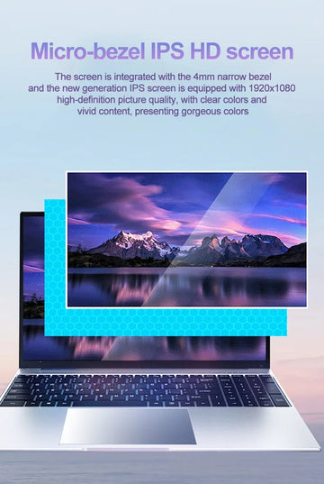 NEW 15.6" Ultra Slim Laptop 16GB RAM 2TB SSD Intel N3700 Notebook Gamer 1920*1080 Display Office Study Computer PC Windows11 Pro