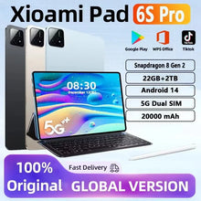 2025 Global Mi 11 inch tablet Android 14 Pad 6S Pro 16GB 1TB Snapdragon 8 Gen2 4K HD 5G WIFI Bluetooth WPS 20000mAh tablets Tab