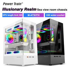 Power Train Illusionary Realm Computer Case M-ATX/ITX Seaview Room Side Transparent Desktop Chassis Support 240 Water Cooler