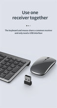 Gray Bluetooth 5.0 & 2.4G Wireless Keyboard Mouse Combo Rechargeable Full Size Wireless Keyboard for Notebook Laptop