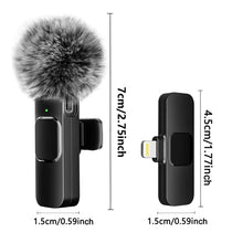 Portable Wireless Lavalier Microphone Audio Video Recording Mini Mic Live Broadcast Noise Reduction Mic for iPhone Android