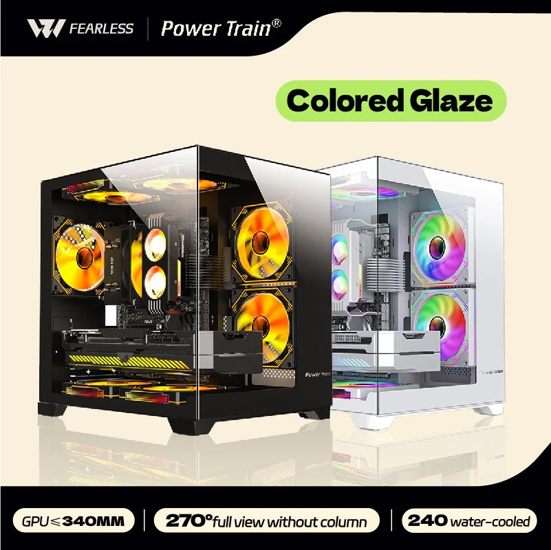 Power Train PC Case — 270° Side Window, 240 Watercooling Support
