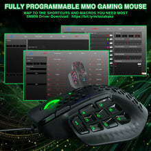 SOLAKAKA SM809 Wired Gaming Mouse 16 Side Buttons 22800 DPI Programmable Macro MMO Mouse Gamer PAW3311 Honeycomb Ergonomic RGB