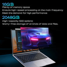 14.1 inch laptop 16GB RAM+2048GB ROM Intel Pentium N3700  Narrow Bezel Screen PC Windows 11 Office Entertainment Laptop