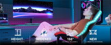 RGB Gaming Chair with LED Lights and Ergonomic Computer Chair Reclining PU Leather High Back Video Office Chair with Headrest