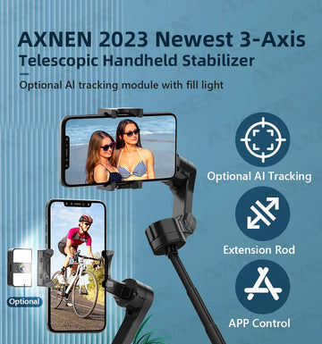 AXNEN HQ4 3-Axis Handheld Gimbal Smartphone Stabilizer Smart Follow Tracking Stable Video Record for iPhone 14 Pro Xiaomi Huawei