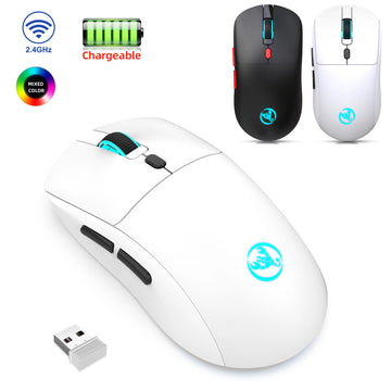 Rechargeable 2.4G USB Wireless Mouse  Adjustable 3600dpi 7 Colors RGB Comfortable Mice for Home Office Laptop Computer Gamer