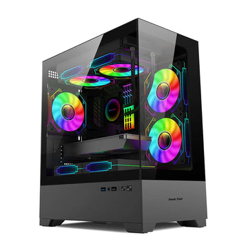 Power Train Illusionary Realm 3 M-ATX Desktop Case Support 350mm GPU 240 Water Cooler Side Transparent Computer Chassis