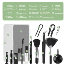 19 in 1 Computer Keyboard Cleaner Kit, Phone Tablet Camera Screen Cleaning Tools Earphone Clean Brush Keycap Puller Phone Holder