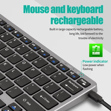 Bluetooth 5.0 & 2.4G Wireless Keyboard and Mouse Combo Mini Multimedia Keyboard Mouse Set For Laptop PC TV iPad Macbook Android