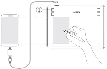 HUION HS64 Graphics Drawing Digital Tablets OTG Function Signature Pen Tablet with Battery-Free Stylus for Android Windows macOS