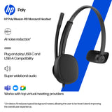 HP Poly Mission 425 Stereo USB Wired Headset (Bulk)
